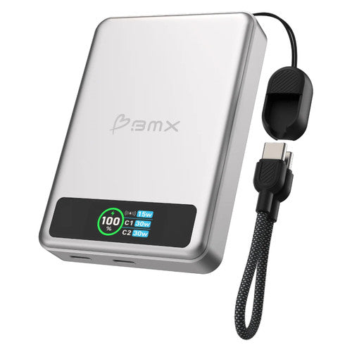 BMX SolidSafe 10K Solid-State Magnetic Power Bank Silver