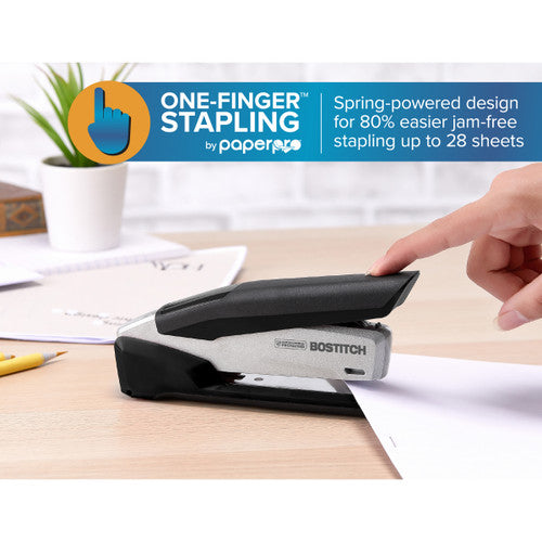 Bostitch 311110 InPower Antimicrobial Full Strip Stapler 28 Sheets Black