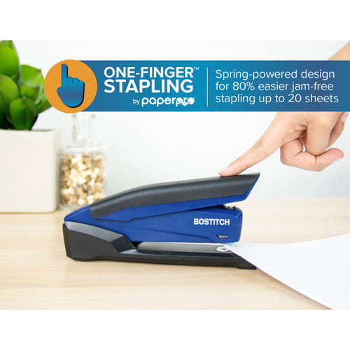 Bostitch 311148 InPower Antimicrobial Full Strip Stapler 20 Sheets Blue Black