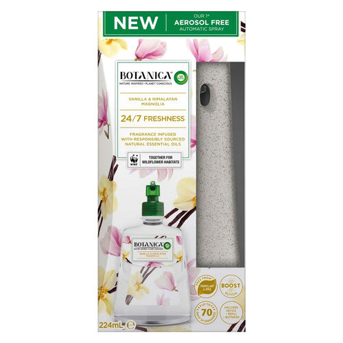 Botanica by Air Wick Vanilla and Himalayan Magnolia Automatic Spray Starter Kit Pack of 3