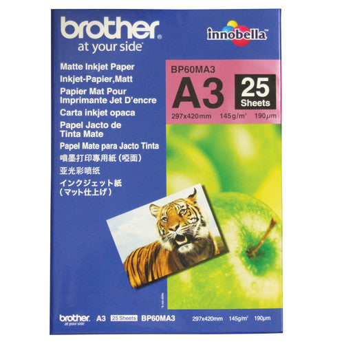 Brother 145gsm A3 Matte Inkjet Photo Paper 25 Sheet Pack