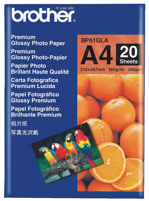 Brother 190gsm A4 Glossy Photo Paper 20 Sheets