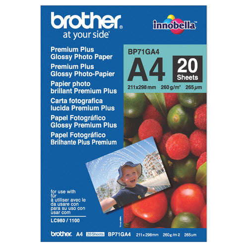 Brother 260gsm A4 Glossy Photo Paper 20 Sheet Pack