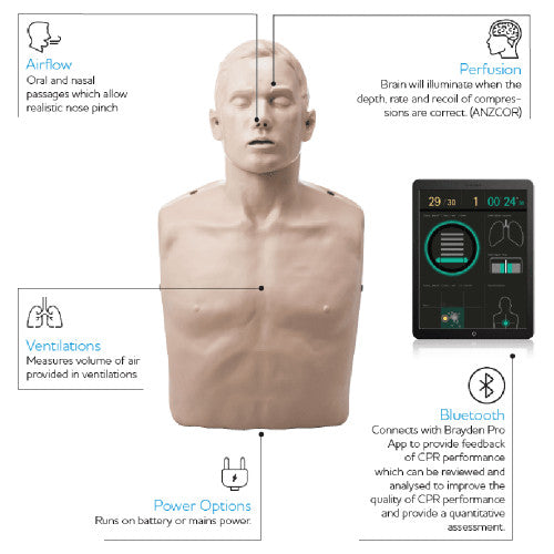 Brayden Pro CPR Manikin Bluetooth Connectivity