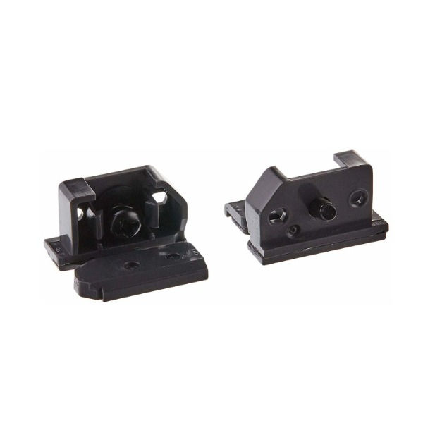 Two black plastic mounting brackets or hardware components shown on a plain white background.