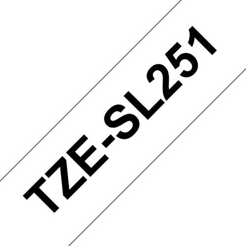 Brother Self-Laminating Label Tape 24mm Black on White TZeSL251