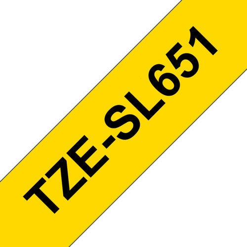 Brother Self-Laminating Label Tape 24mm Black on Yellow TZeSL651