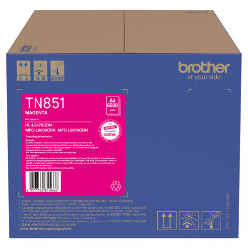 Brother TN851 Toner Cartridge 6500 Pages Magenta