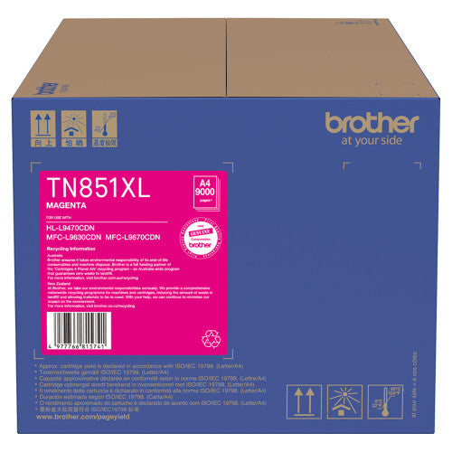 Brother TN851XL Toner Cartridge 9000 Pages Magenta