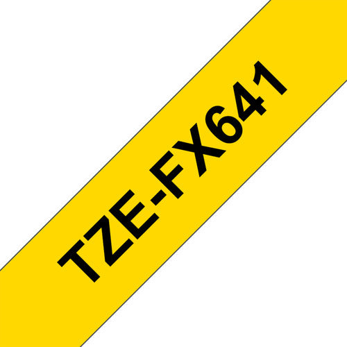 Brother TZe Flexible Tape 18mm Black on Yellow TZE-FX641