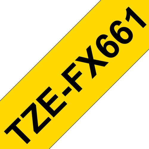 Brother TZe Flexible Tape 36mm Black on Yellow TZEFX661