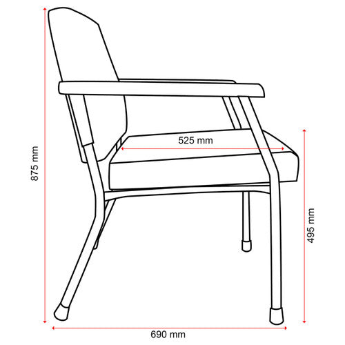 Buro Concord Chair With Arms Dillon PU Stratus