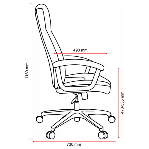 Buro Dakota II Chair With Arms PU Black