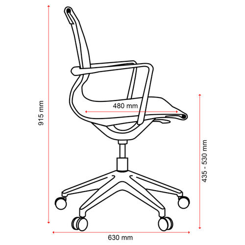 Buro Diablo Chair Black Frame With Arms PU Black