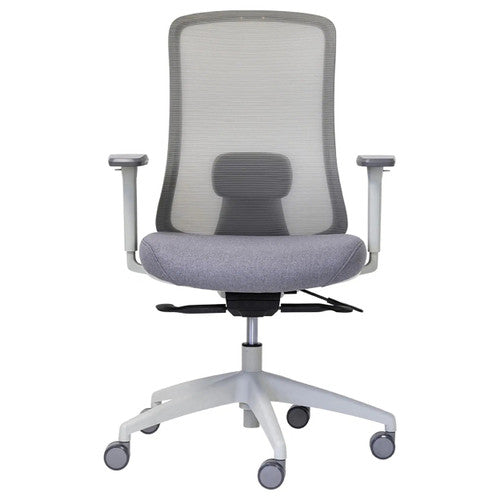 Buro Elan Mesh Back Chair With Arms Light Grey