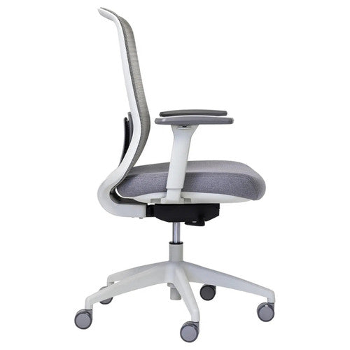 Buro Elan Mesh Back Chair With Arms Light Grey