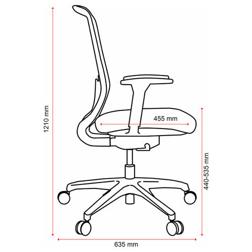 Buro Elan Mesh Back Chair With Arms Light Grey
