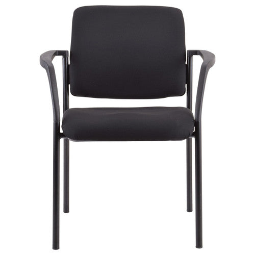 Buro Lindis 4 Leg Chair Black Powdercoat Frame With Arms Fabric Black