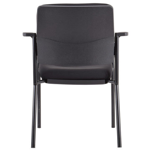 Buro Lindis 4 Leg Chair Black Powdercoat Frame With Arms Fabric Black