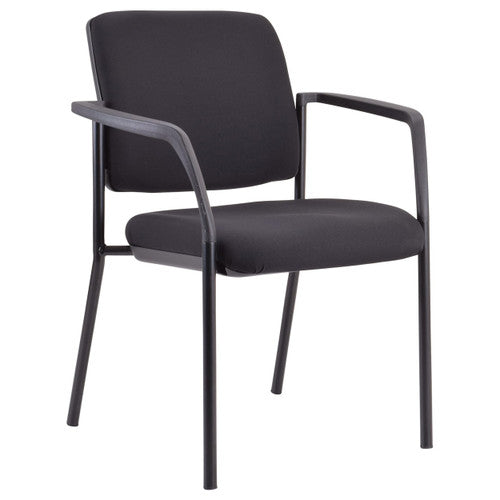 Buro Lindis 4 Leg Chair Black Powdercoat Frame With Arms Fabric Black