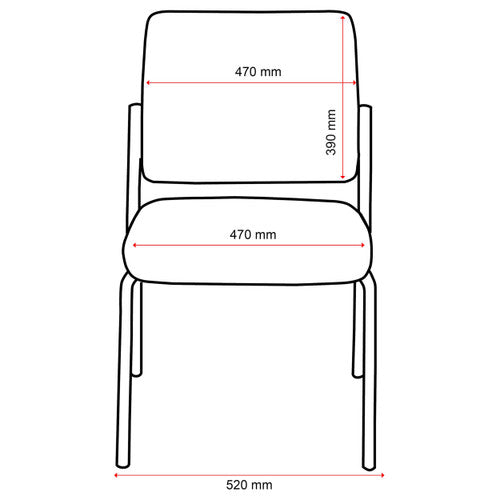 Buro Lindis 4 Leg Chair Black Powdercoat Frame Without Arms Safetex Charcoal