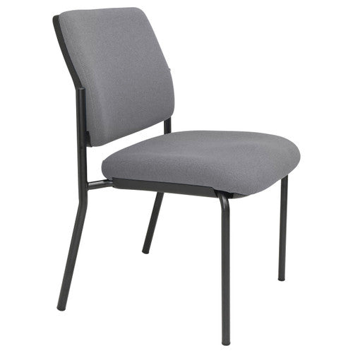 Buro Lindis 4 Leg Chair Black Powdercoat Frame Without Arms Safetex Smoke
