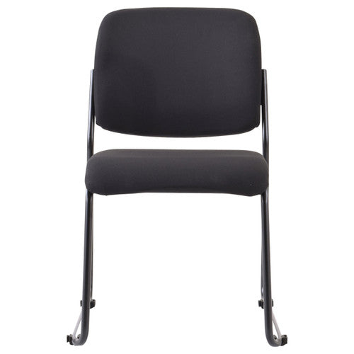 Buro Mario Sled Base Chair Black Powdercoat Frame Without Arms Fabric Black