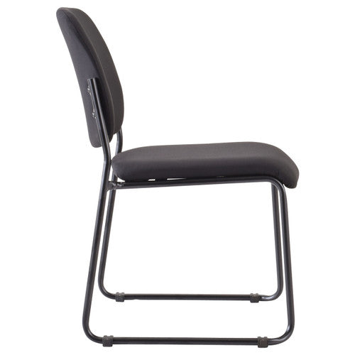 Buro Mario Sled Base Chair Black Powdercoat Frame Without Arms Fabric Black