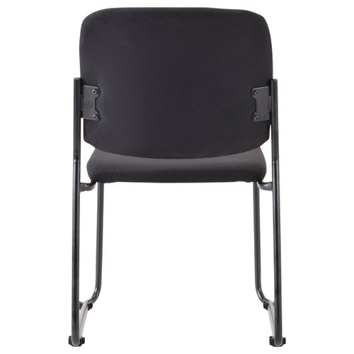 Buro Mario Sled Base Chair Black Powdercoat Frame Without Arms Fabric Black