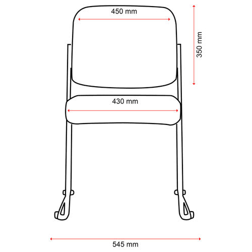 Buro Mario Sled Base Chair Black Powdercoat Frame Without Arms Fabric Black
