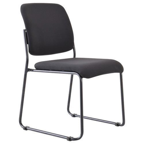 Buro Mario Sled Base Chair Black Powdercoat Frame Without Arms Fabric Black