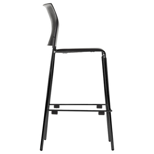 Buro Maxim 4 Leg Barstool Black Powdercoat Frame Without Arms Black