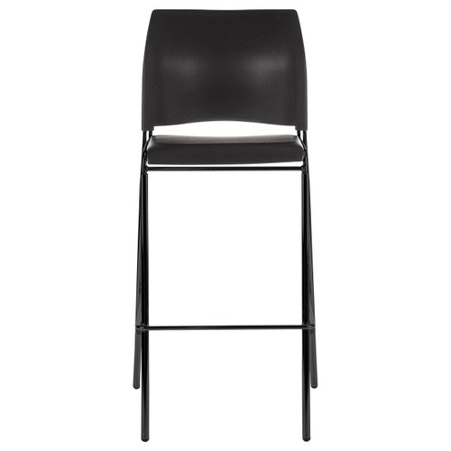 Buro Maxim 4 Leg Barstool Black Powdercoat Frame Without Arms Black