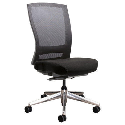 Buro Mentor Mesh Polished Aluminium Base Without Arms Black