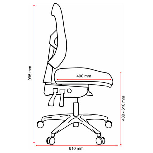 Buro Metro With Seat Slide Black Nylon Base Without Arms Zen Black