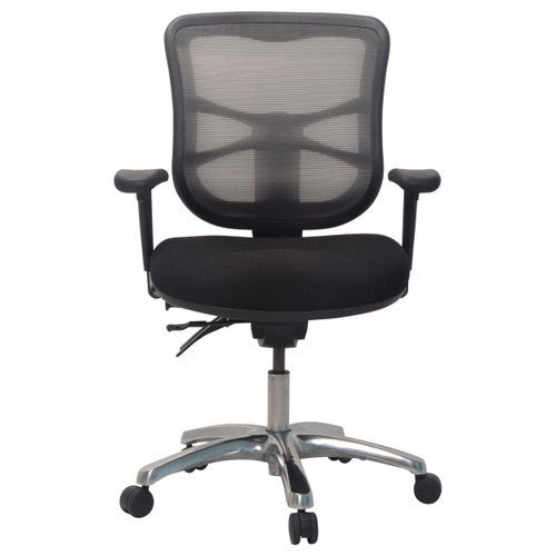 Buro Metro With Seat Slide Polished Aluminium Base With Arms Zen Black