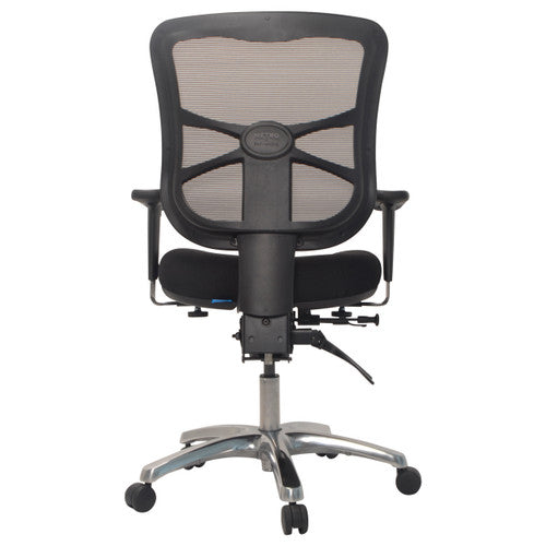Buro Metro With Seat Slide Polished Aluminium Base With Arms Zen Black