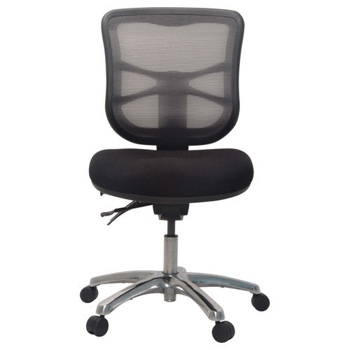 Buro Metro With Seat Slide Polished Aluminium Base Without Arms Zen Black