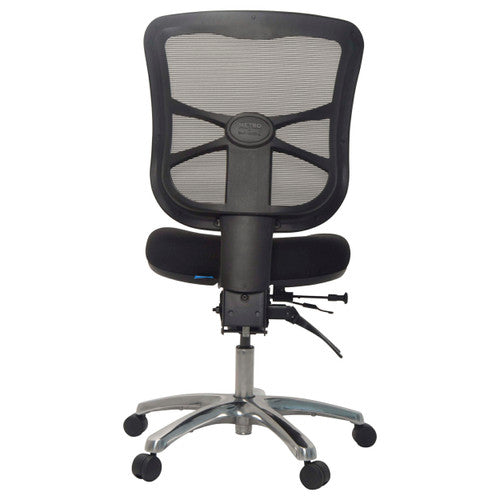 Buro Metro With Seat Slide Polished Aluminium Base Without Arms Zen Black