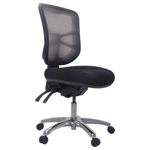 Buro Metro With Seat Slide Polished Aluminium Base Without Arms Zen Black