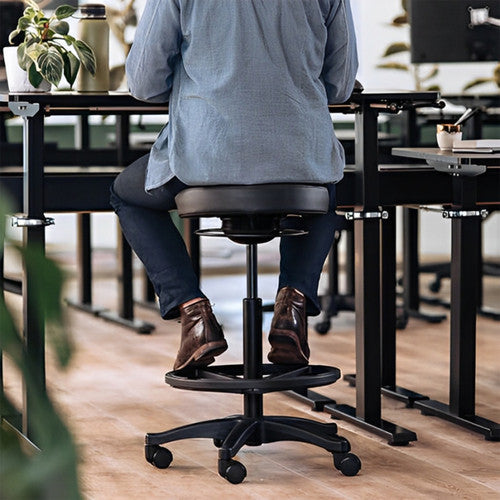 Buro Polo Drafting Stool Without Arms Vinyl Black