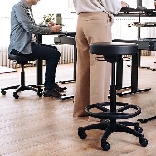 Buro Polo Drafting Stool Without Arms Vinyl Black