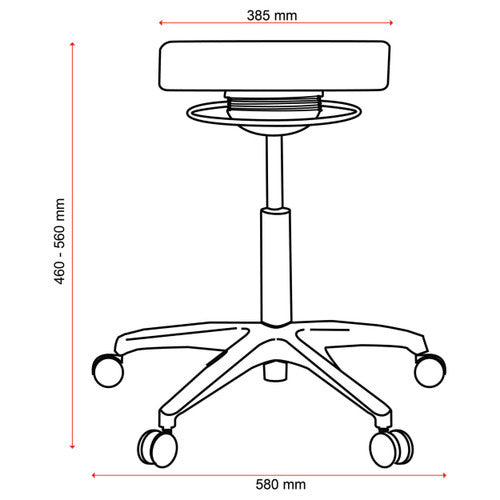 Buro Polo Stool Without Arms Vinyl Black