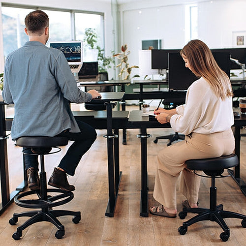 Buro Polo Stool Without Arms Vinyl Black