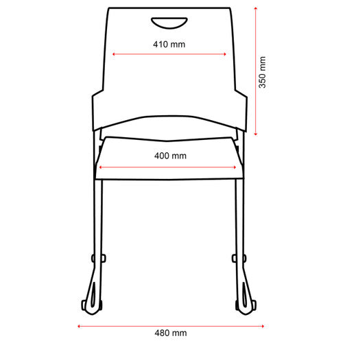 Buro Pronto Skid Base Chair Without Arms Black