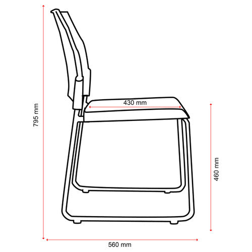 Buro Pronto Skid Base Chair Without Arms Black