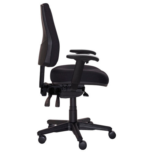 Buro Roma 3 Lever High Back With Seat Slide With Arms Black