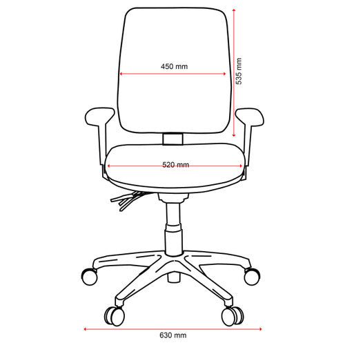 Buro Roma 3 Lever High Back With Seat Slide With Arms Charcoal