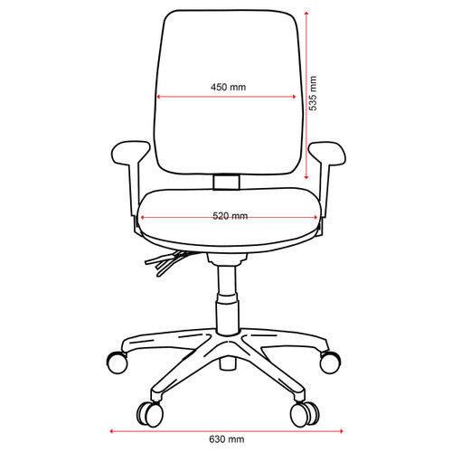 Buro Roma 3 Lever High Back With Seat Slide With Arms Navy