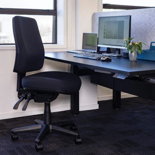 Buro Roma 3 Lever High Back With Seat Slide Without Arms Black